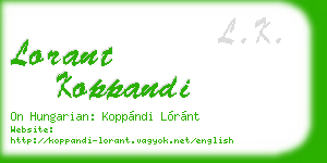 lorant koppandi business card