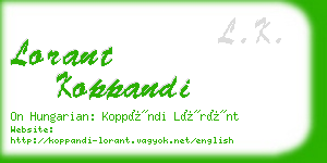 lorant koppandi business card